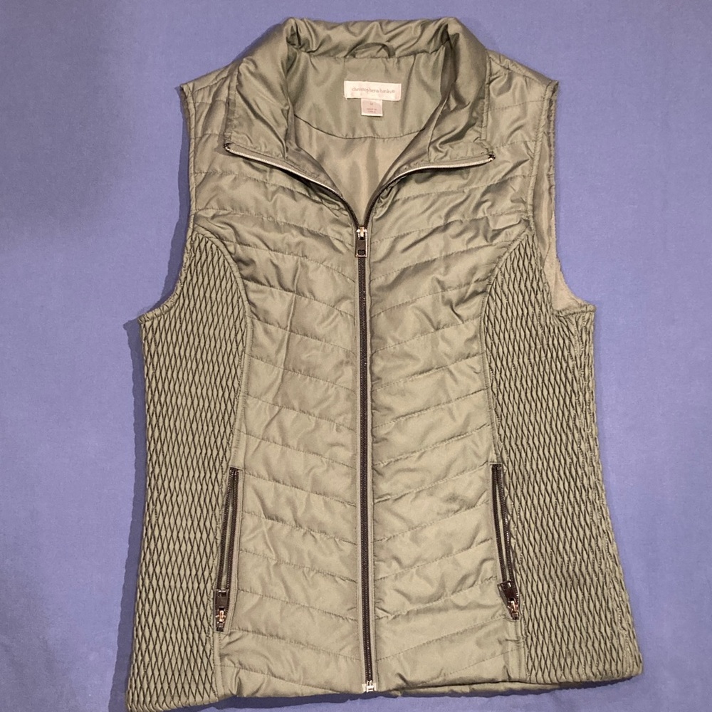 Christopher & Banks Sage Green Puffer Vest